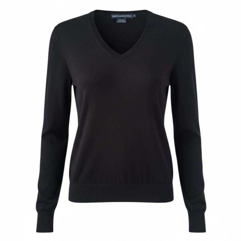 Ralph Lauren Black V-Neck Long Sleeve Knit Sweater Size Small